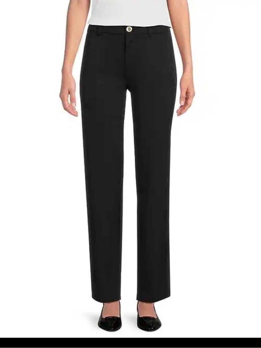 Lilly Pulitzer Women's Travel Black Trousers Flat Front Pants Size 8